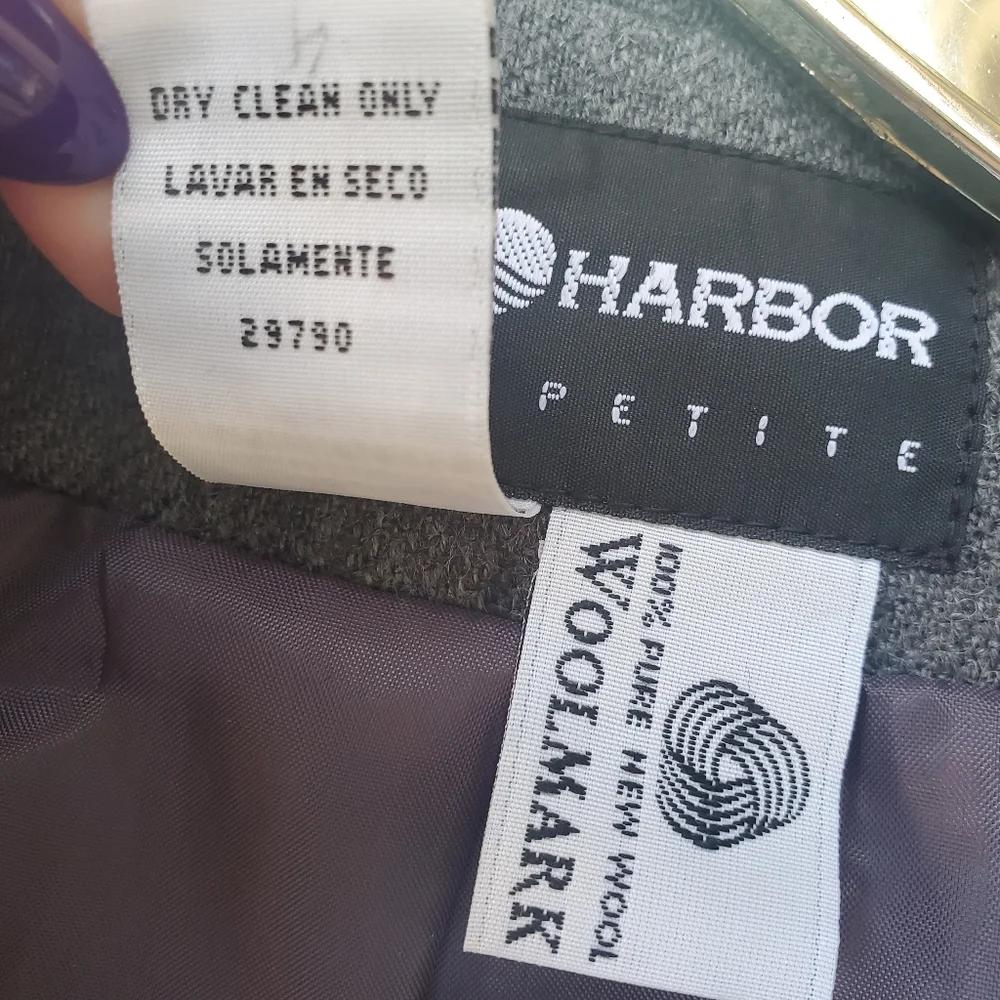 100% Wool Blazer Coat Jacket Single Button Waist 16P Grey - Picture 10 of 11